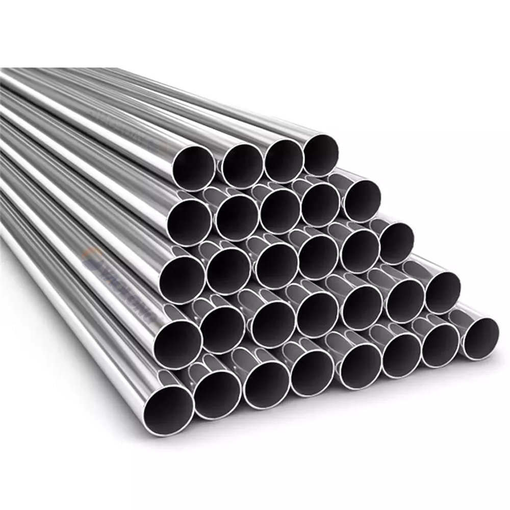 Polished stainless steel pipes